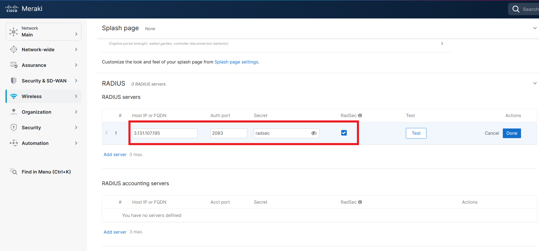 How to Setup Cloud RADIUS Profile in Meraki Network