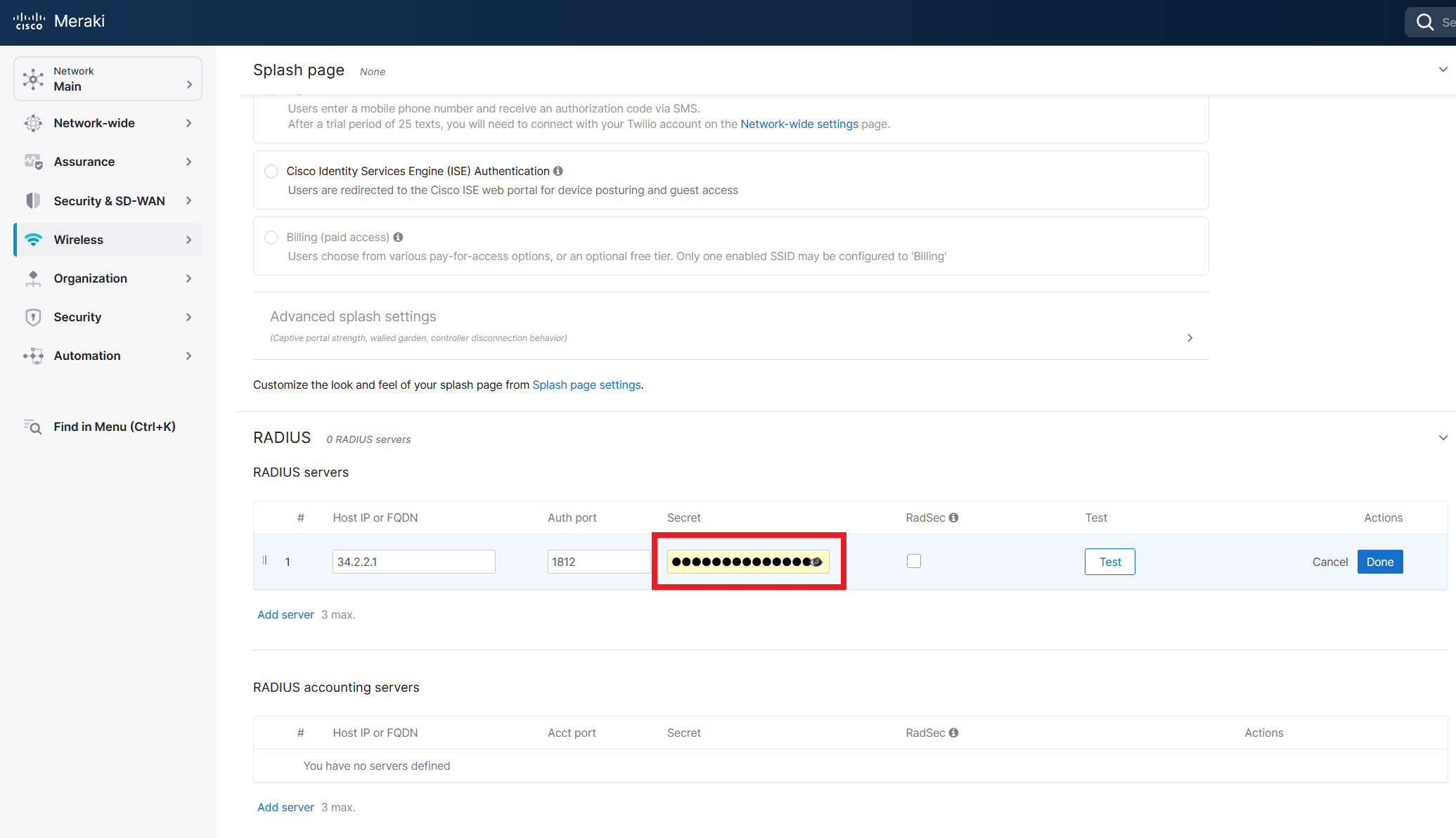 How to Setup Cloud RADIUS Profile in Meraki Network