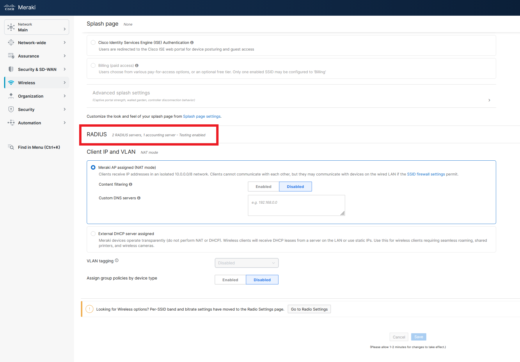How to Setup Cloud RADIUS Profile in Meraki Network