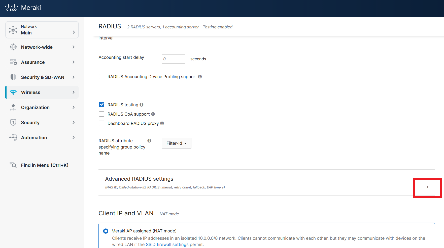 How to Setup Cloud RADIUS Profile in Meraki Network