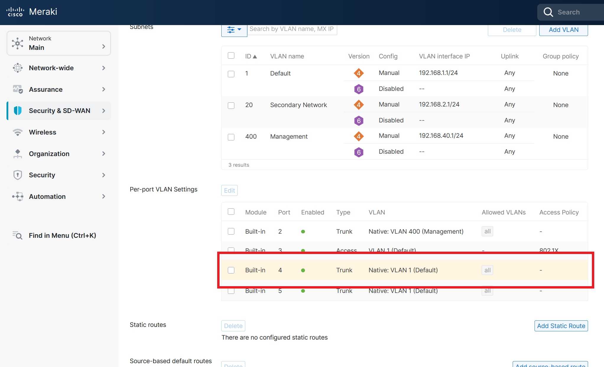 How to setup RADIUS authentication for specific port in Meraki network