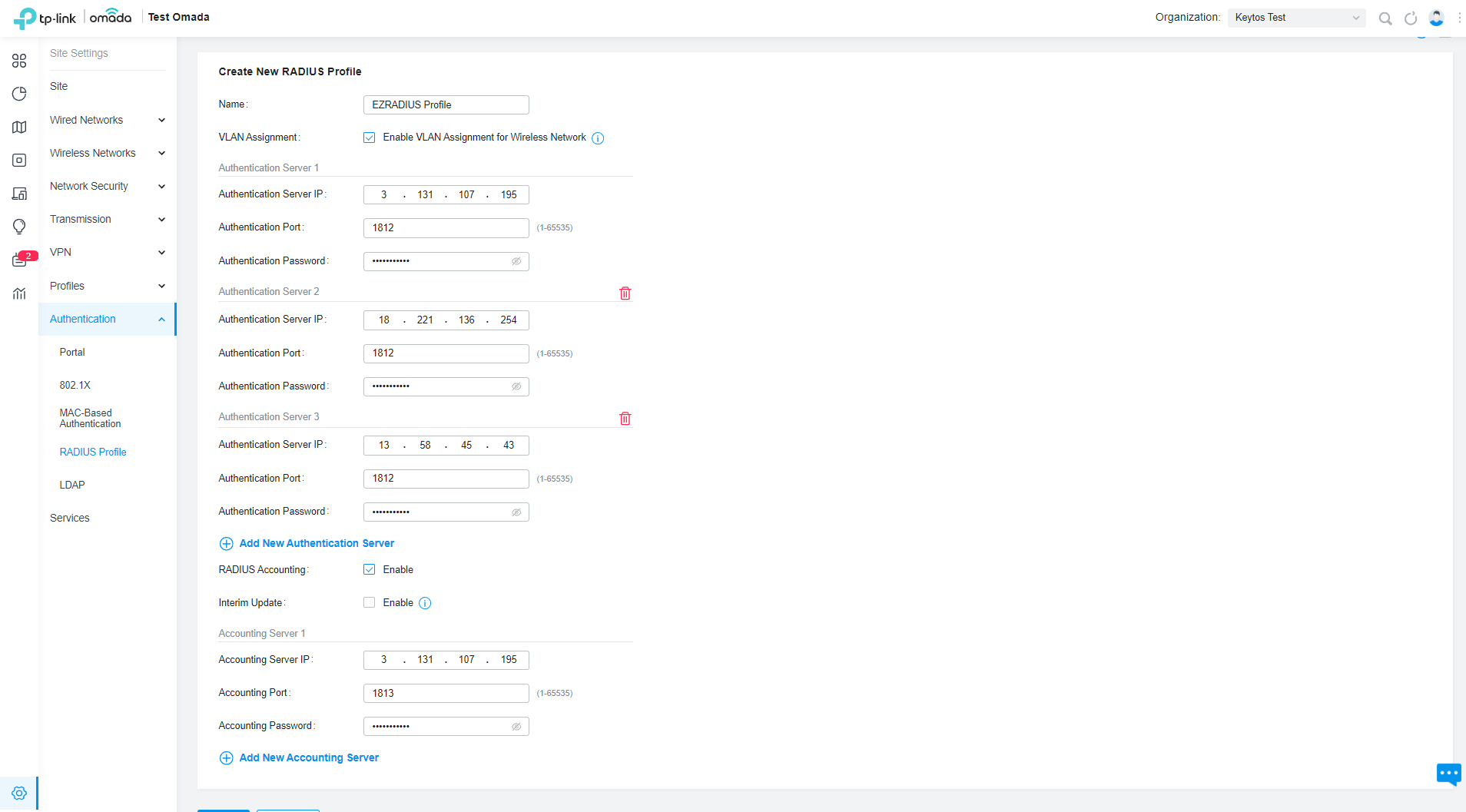 How to Setup Cloud RADIUS Accounting Profile in TP-Link Omada Network Controller
