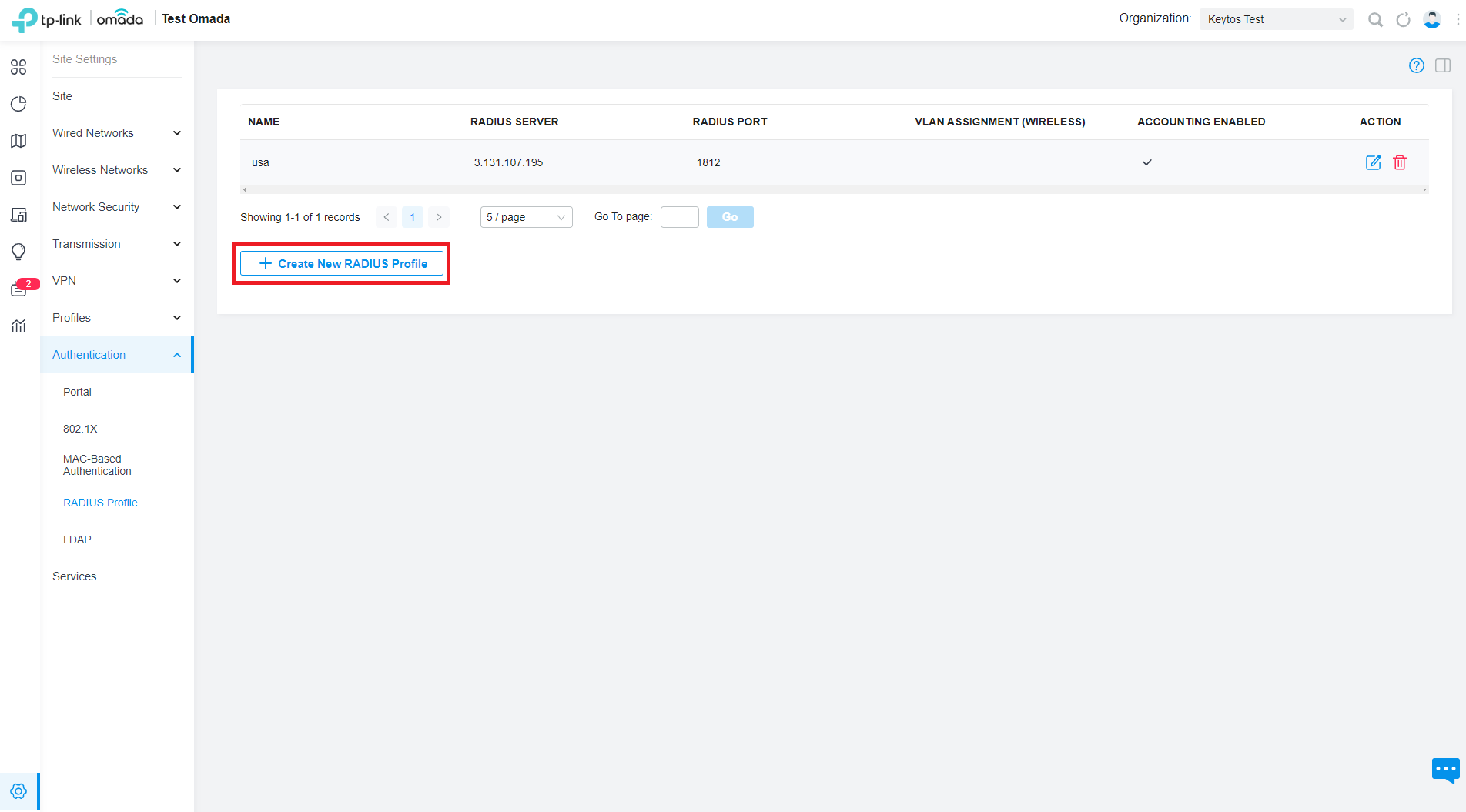 How to Create New RADIUS Profile in TP-Link Omada Network Controller