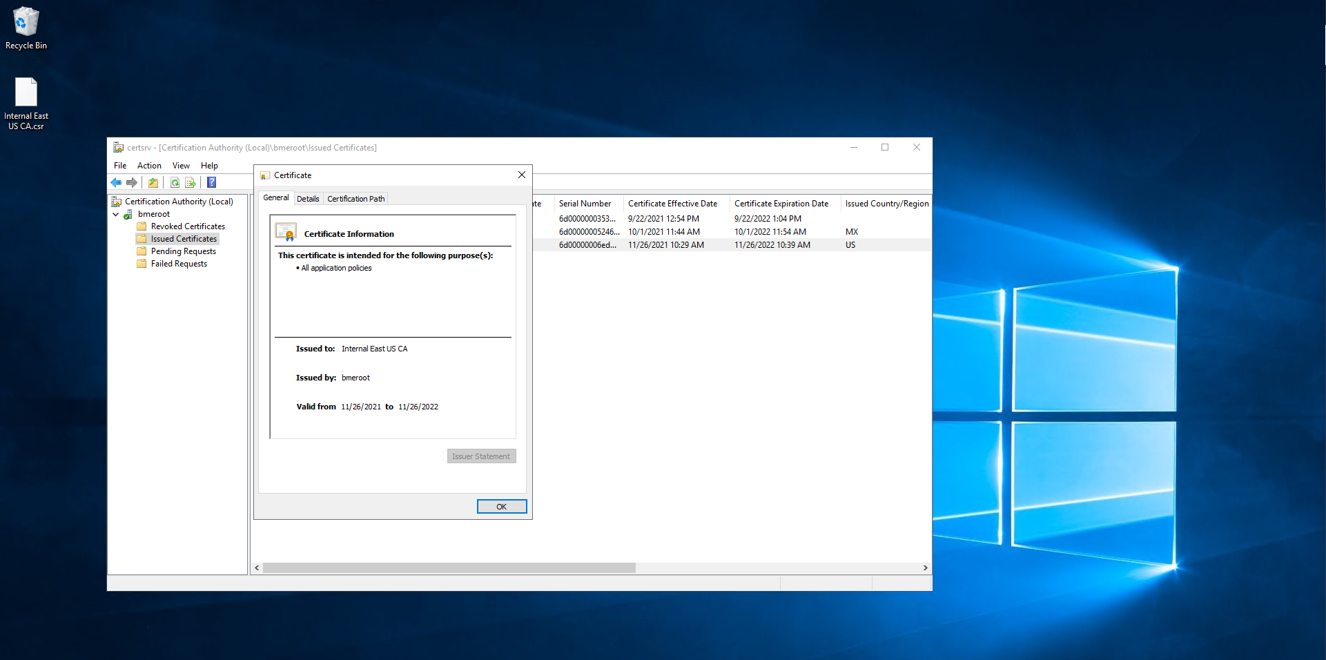 Export Certificate From Windows ADCS