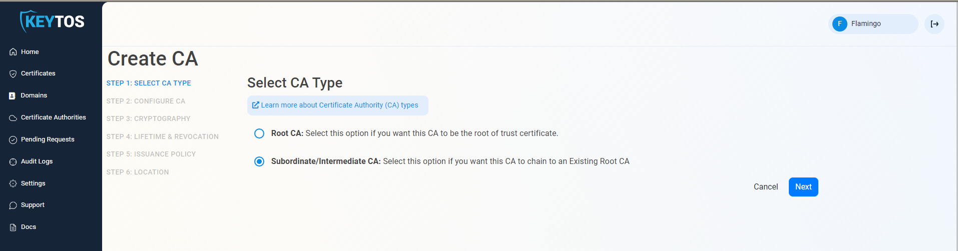 Select Issuing CA