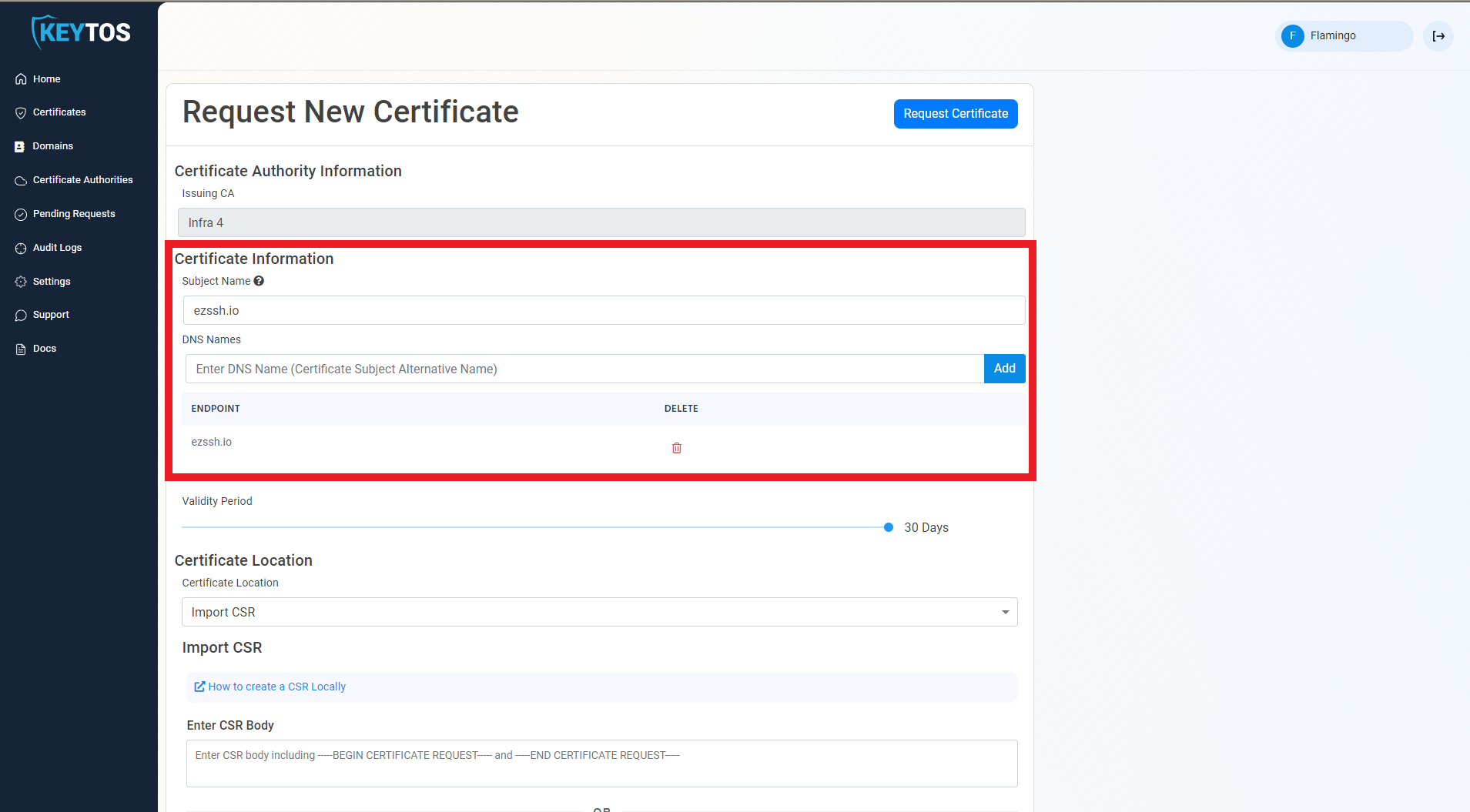 Add Subject alternate name  Certificate