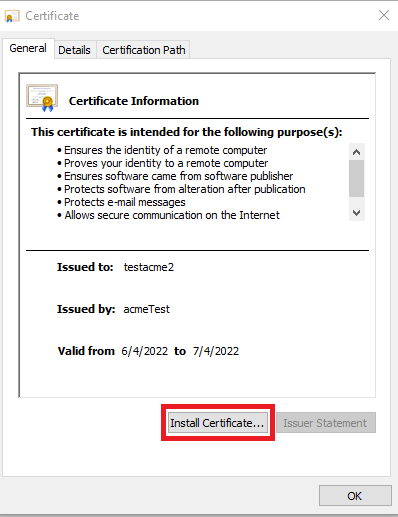 Create Certificate