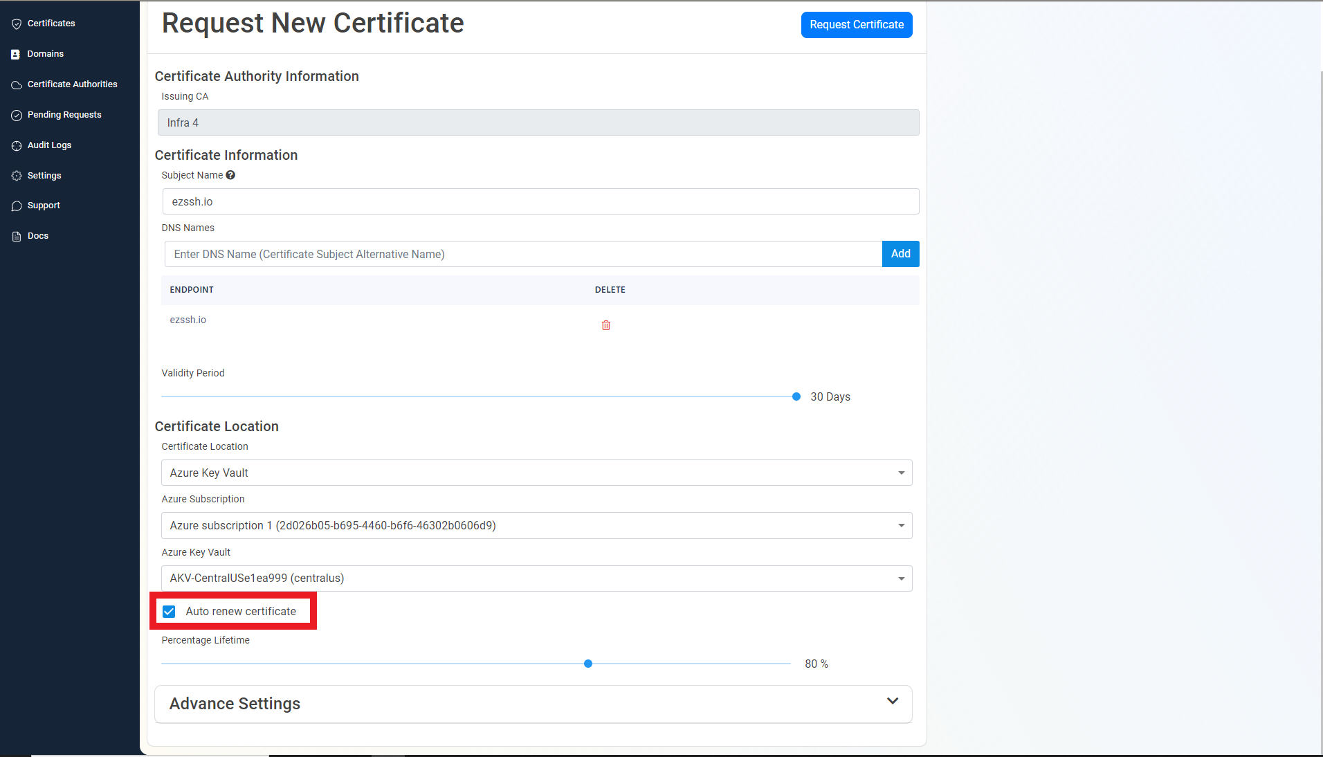 Automatically rotate certificate in Azure Key Vault
