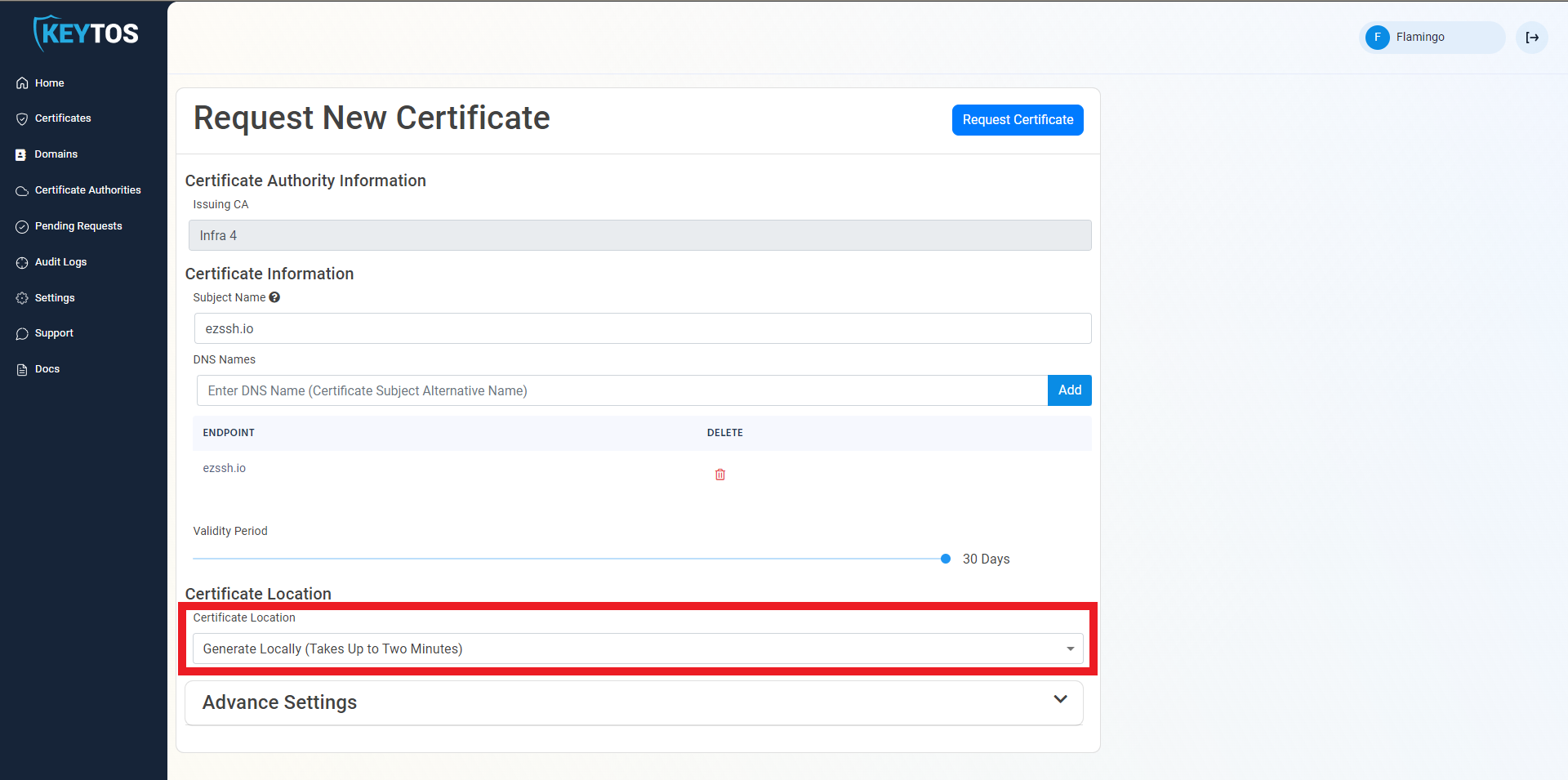 Create Certificate