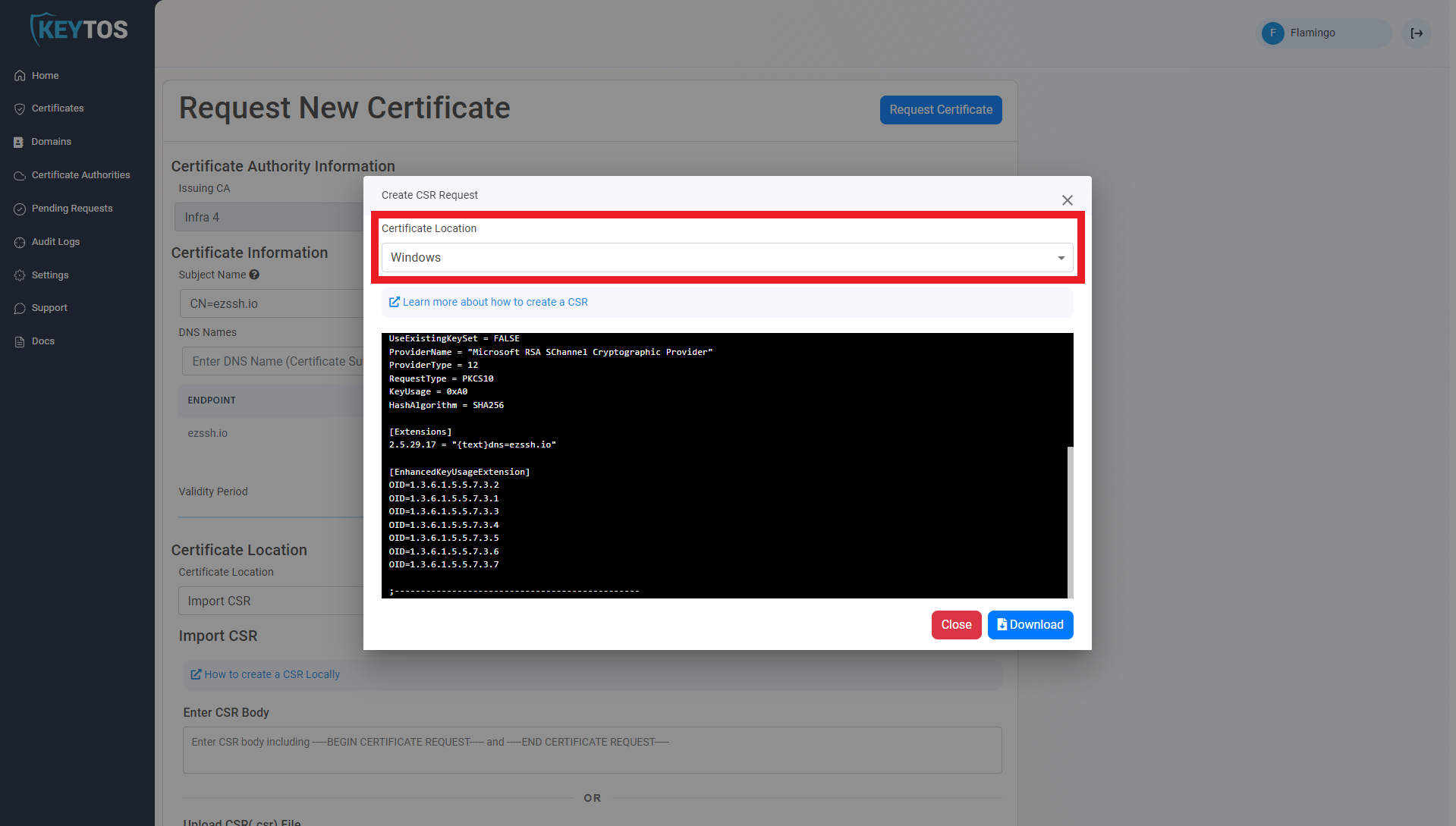 Create Certificate