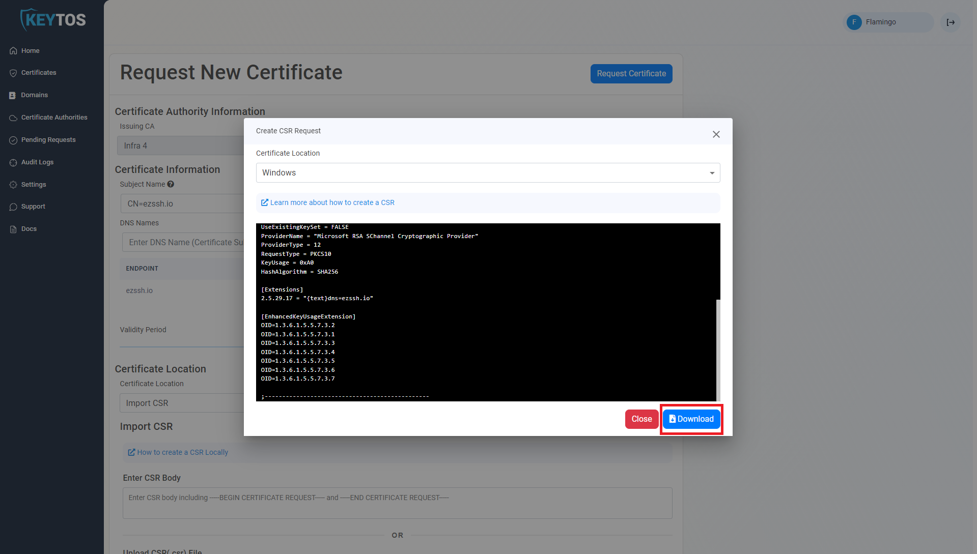 Create Certificate