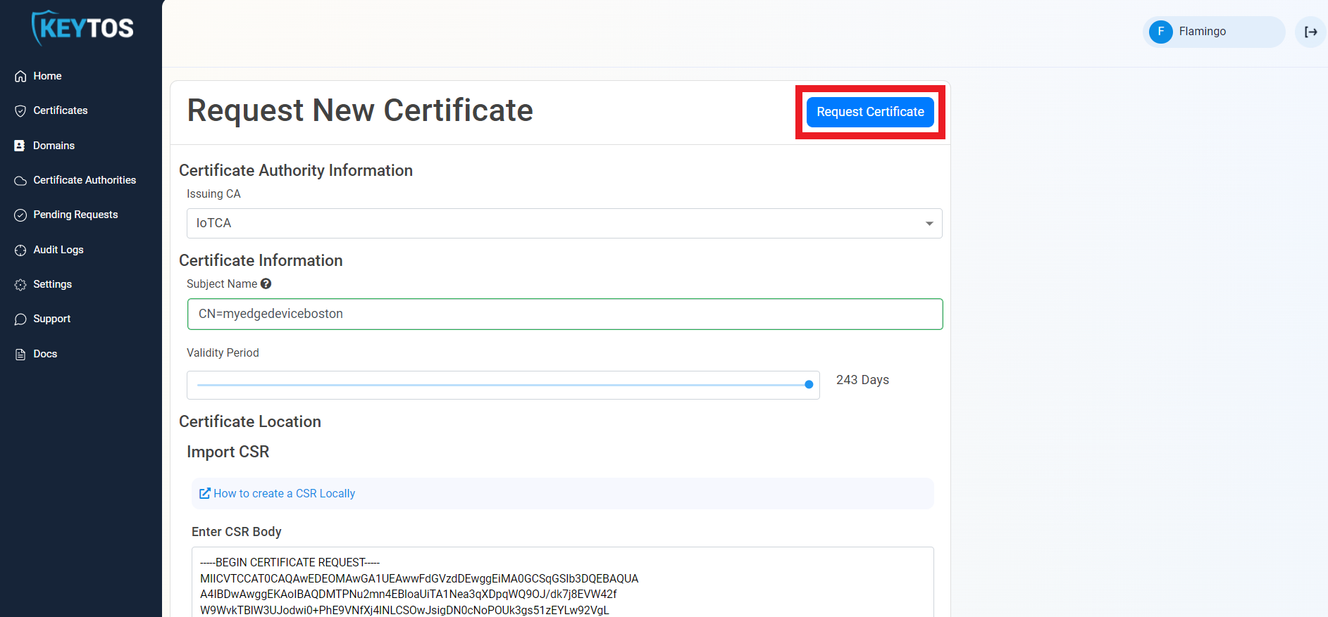 Request Certificate for Azure IoT Edge Device