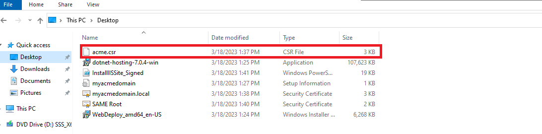 Create Certificate