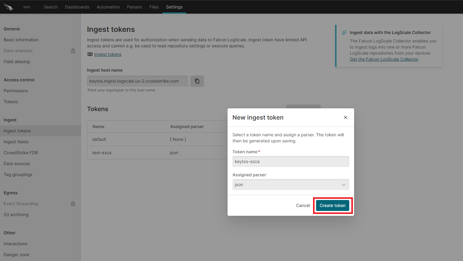 CrowdStrike Falcon LogScale Token for your cloud PKI