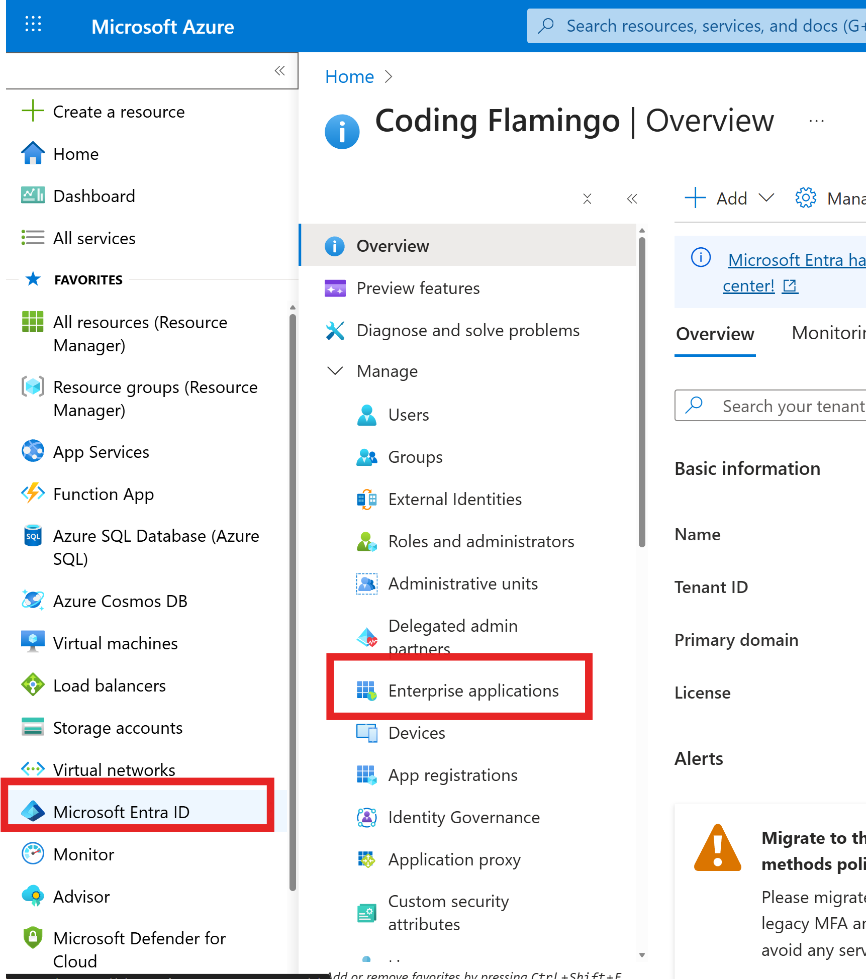 Enterprise Applications in Azure Portal