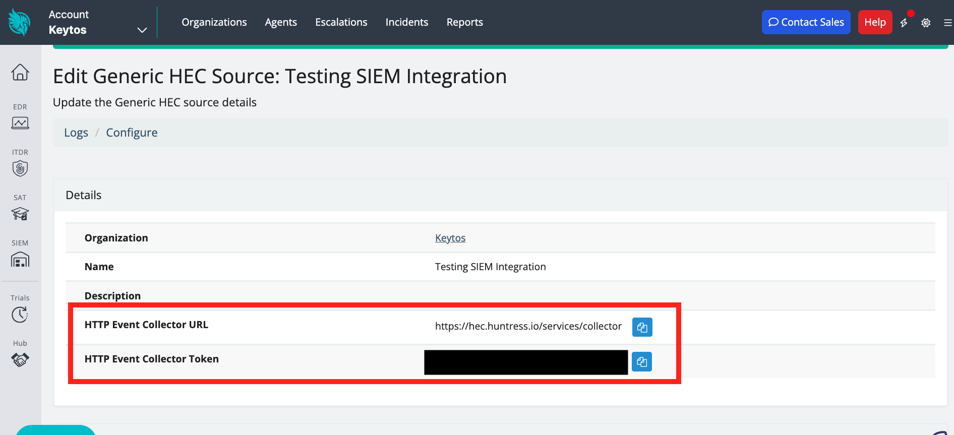 Huntress Generic HEC Details