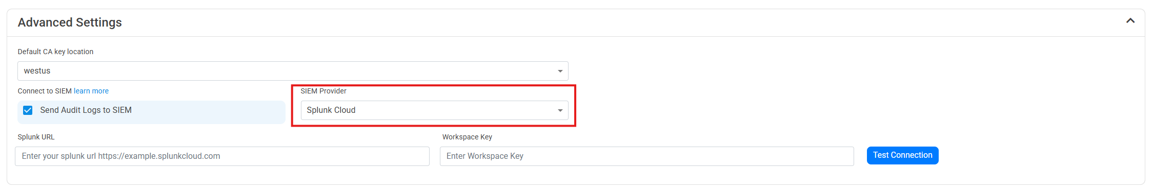 Set Splunk as the SIEM in EZRADIUS