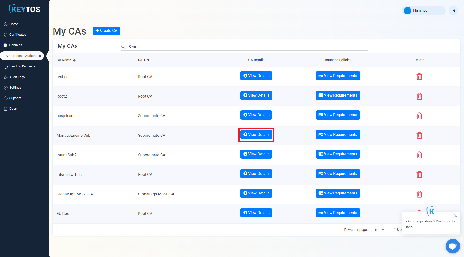 View SCEP CA Details