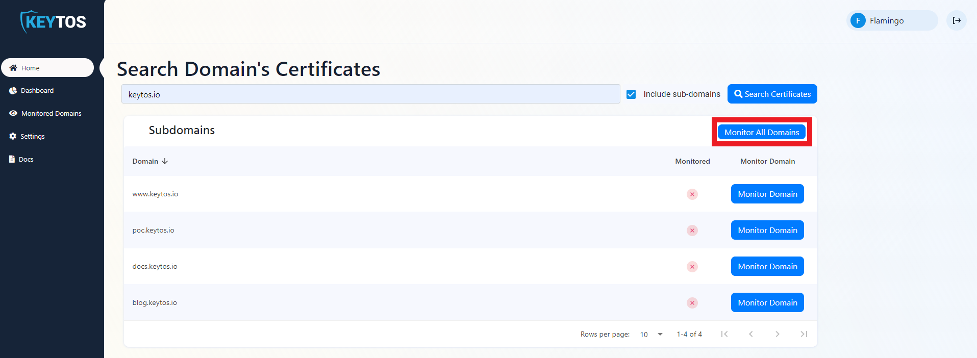 EZMonitor Monitor Domains