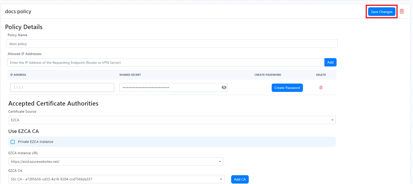 EZRADIUS Cloud RADIUS Network Policy Access Policies for EAP-TLS and PAP Authentication