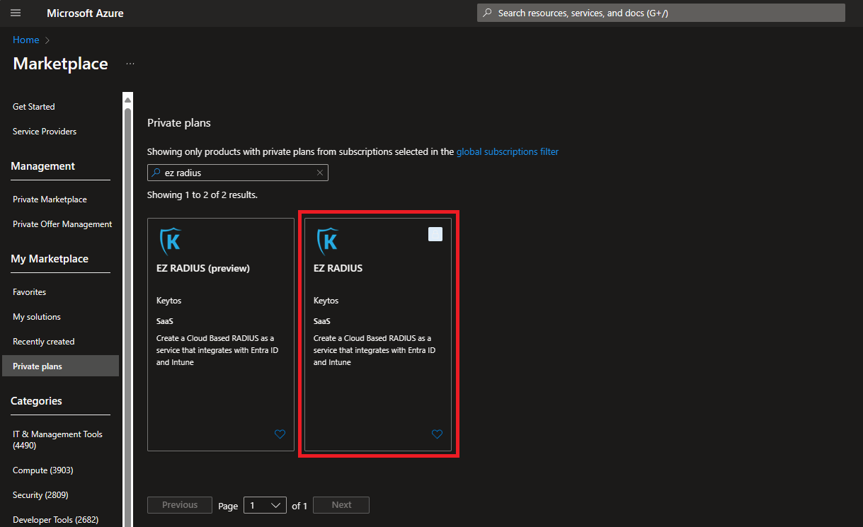 Azure Portal How to Create an cloud radius