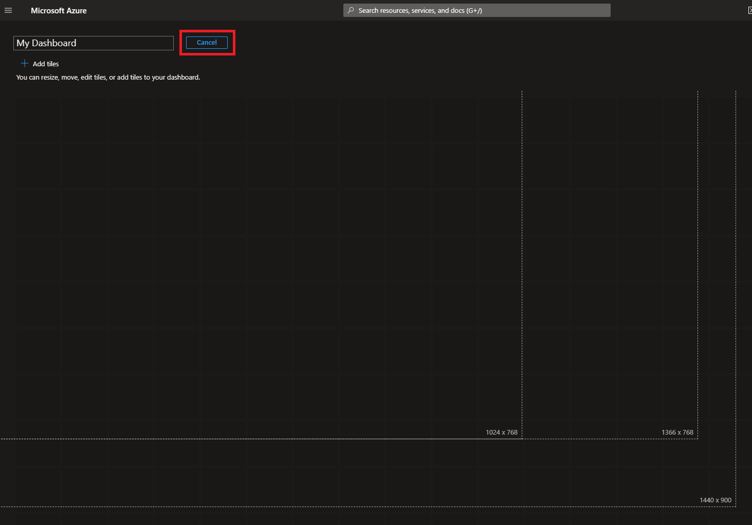 Azure Portal Create Custom Dashboard for cloud radius