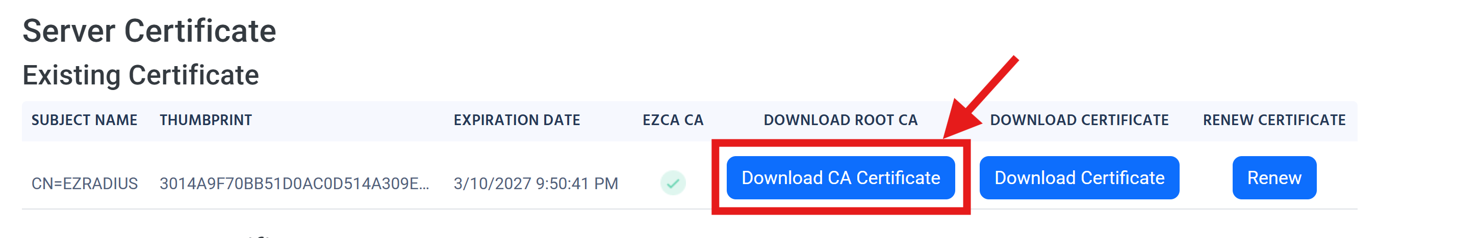 Download EZRADIUS Root CA Certificate
