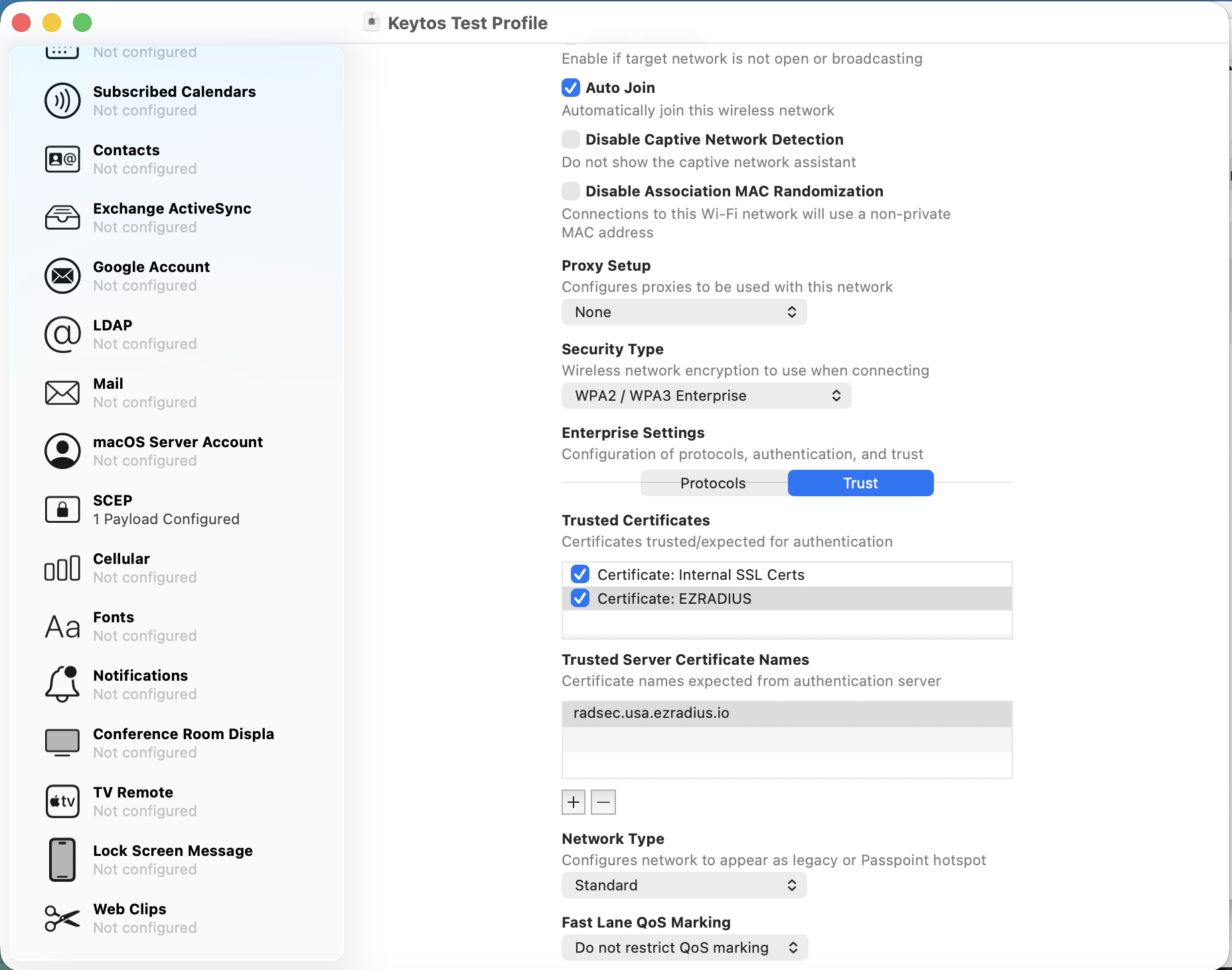 How to Configure TLS for EAP-TLS in Apple Configurator