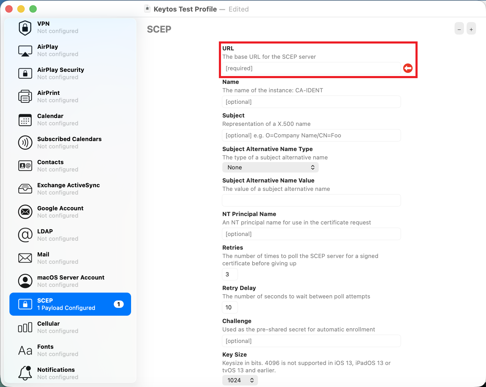 How to Configure SCEP URL for EAP-TLS in Apple Configurator