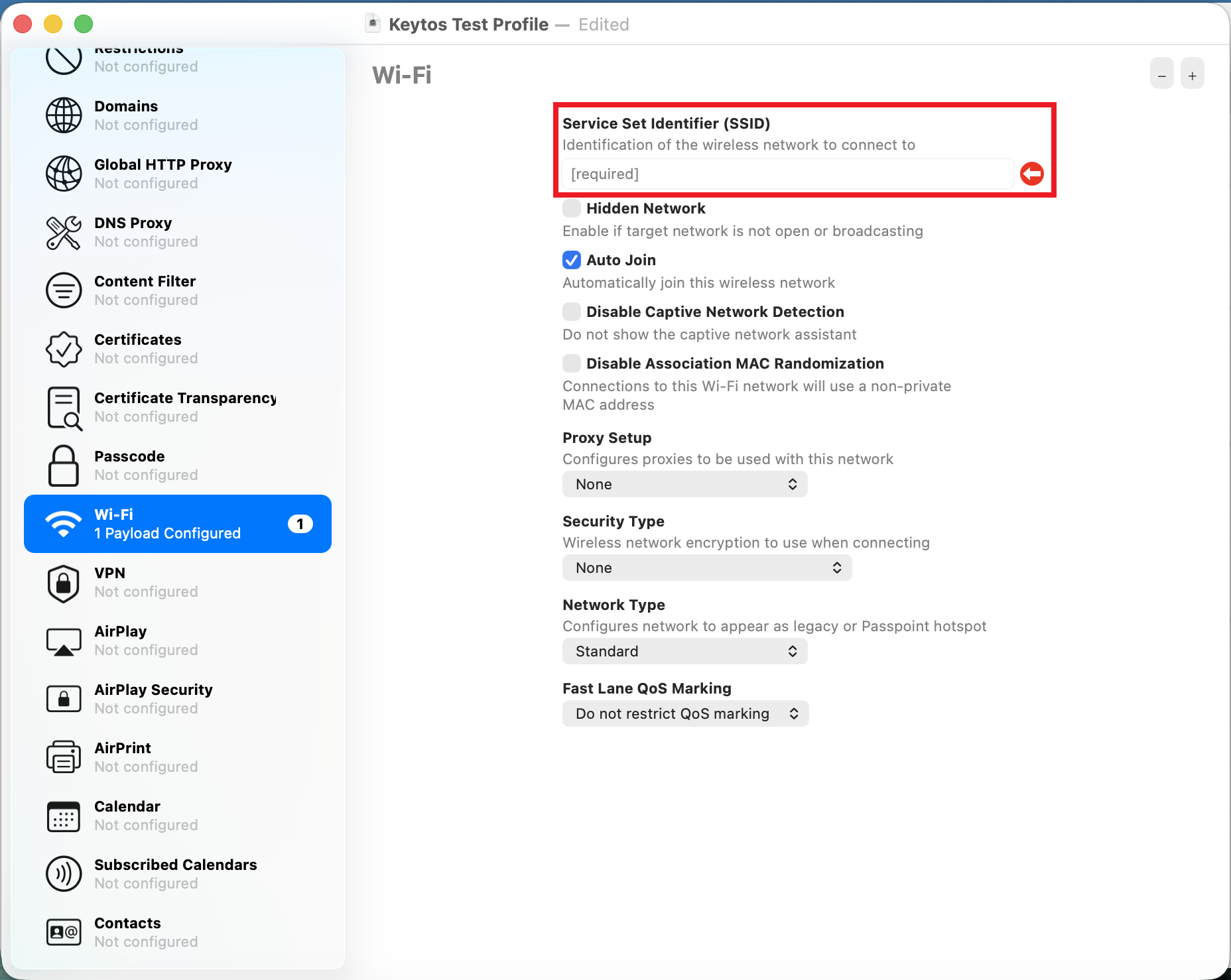 How to Configure Wifi SSID for EAP-TLS in Apple Configurator