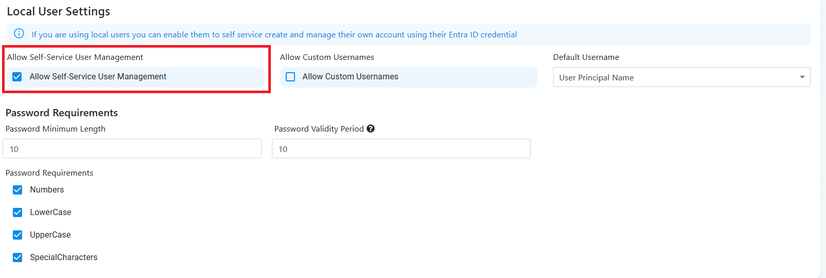 EZRADIUS Enable Self Service User Management