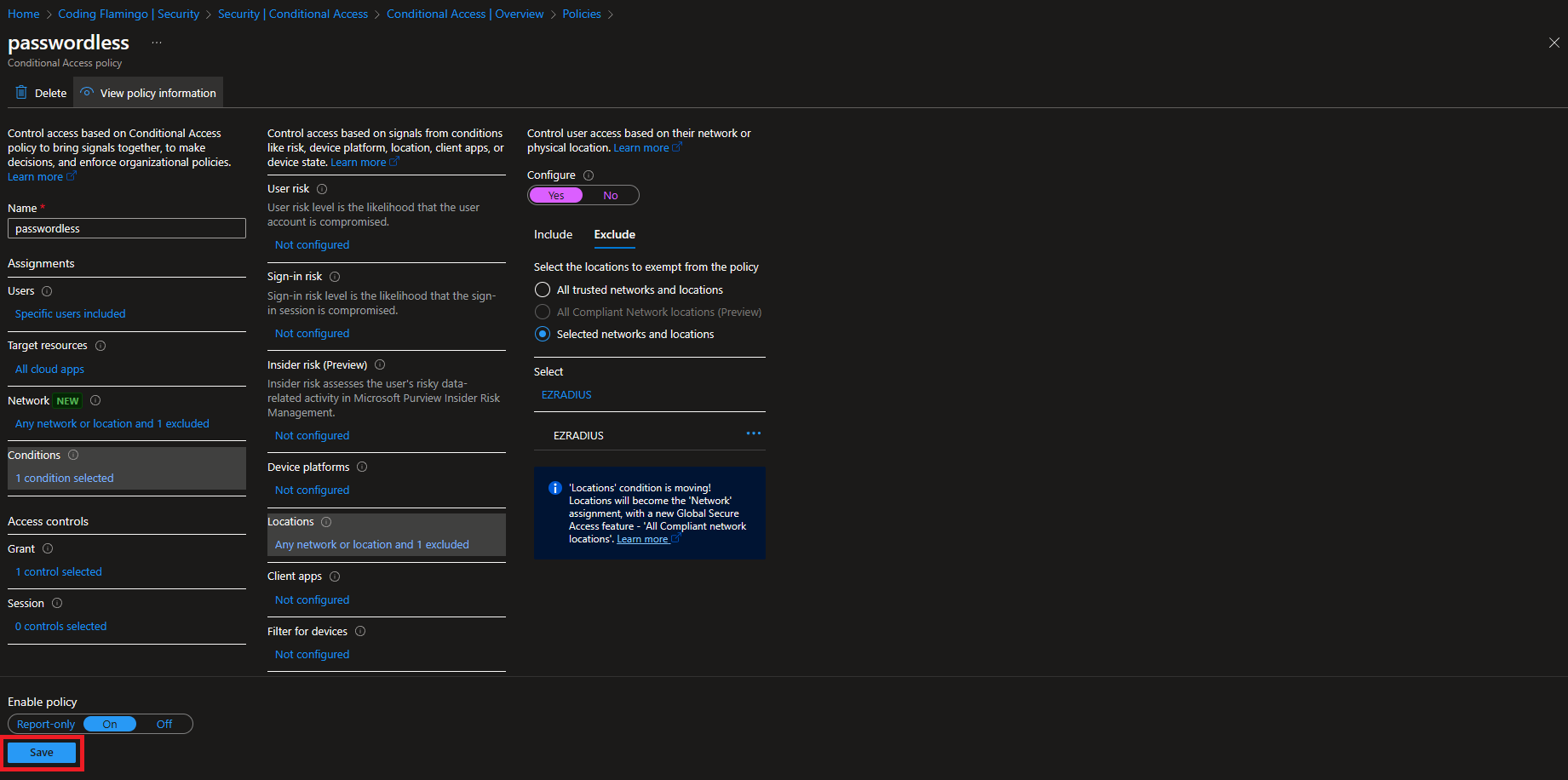 Entra ID Conditional Access Policies Add Trusted Networks
