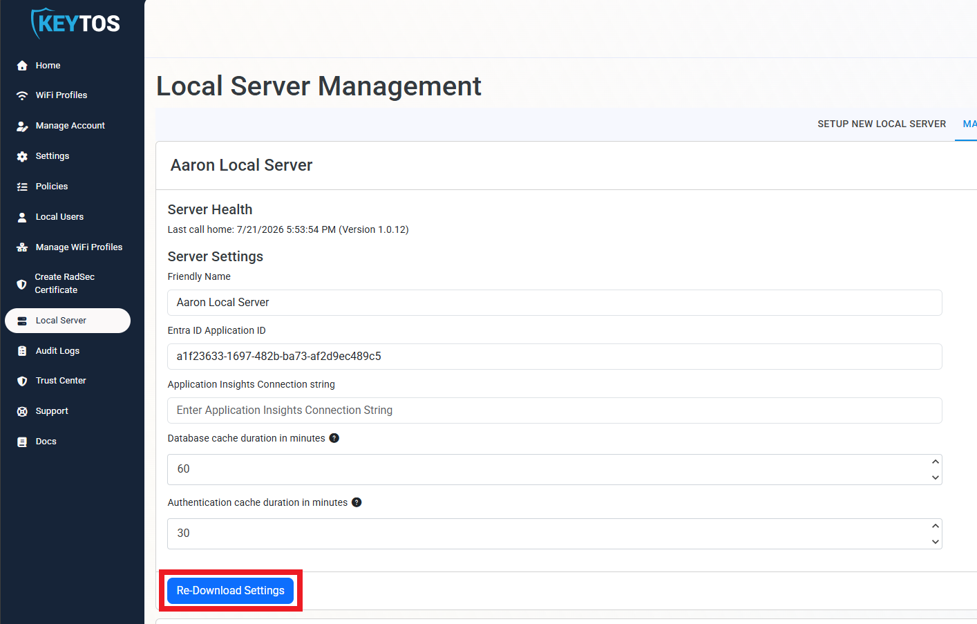 How to Re-Download Cloud RADIUS Proxy Bundle Settings in EZRadius