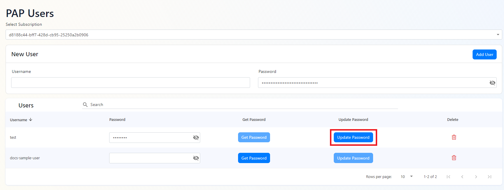 EZRADIUS Cloud RADIUS username and password edit user