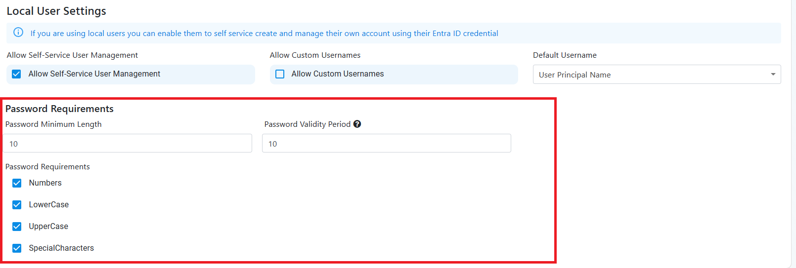 EZRADIUS Cloud RADIUS User Password Policy for PEAP-MSCHAPv2 PAP or EAP-TTLS