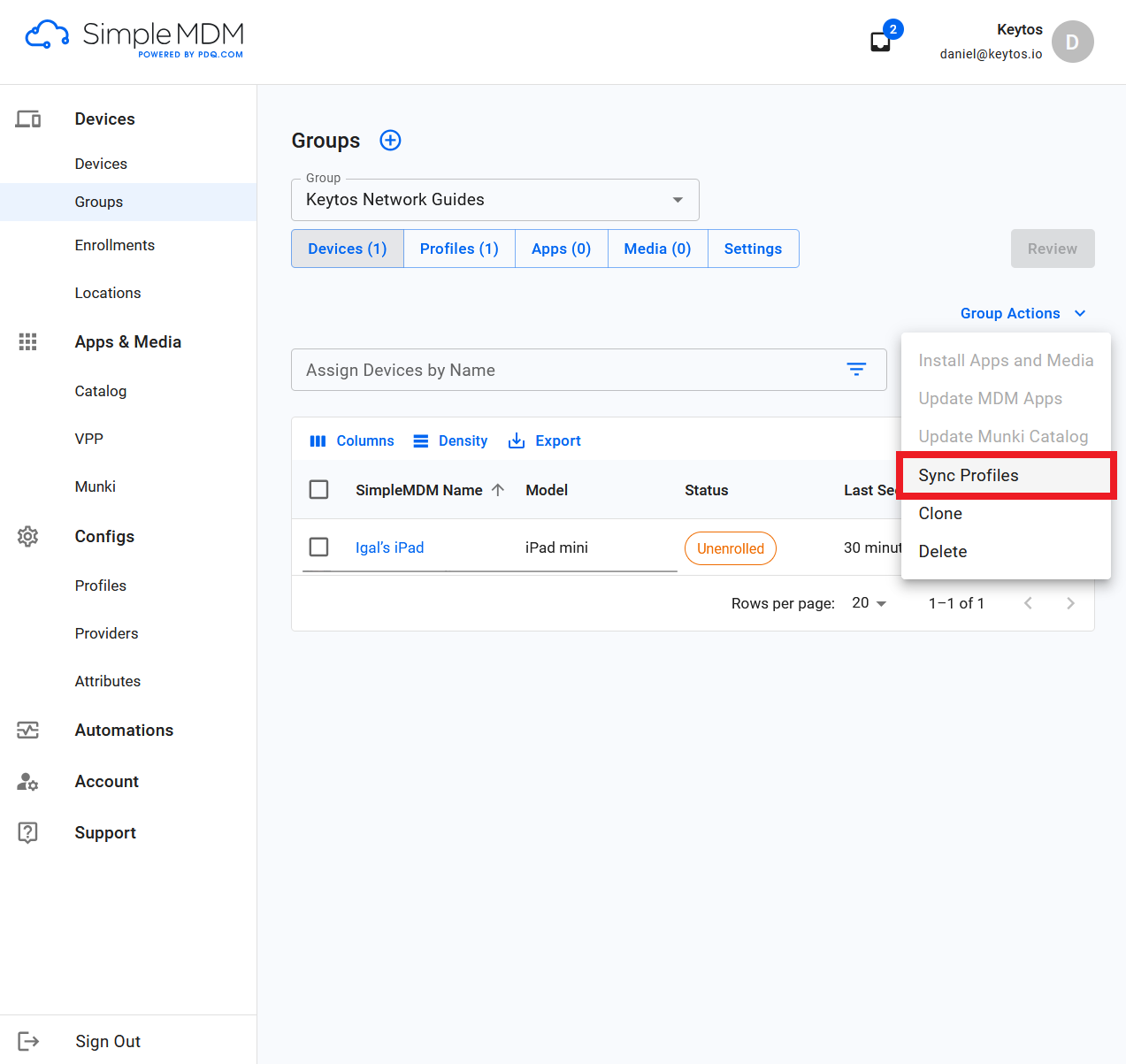 Sync Profiles