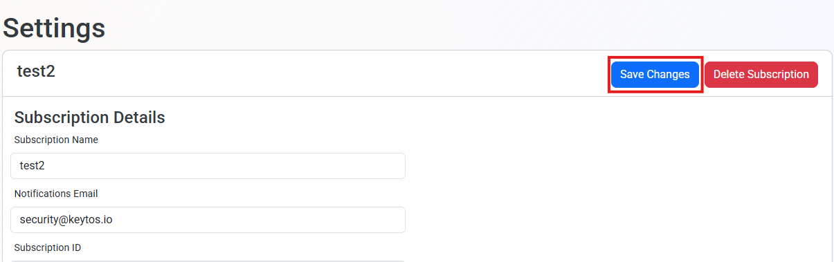 EZRADIUS Settings Save Changes