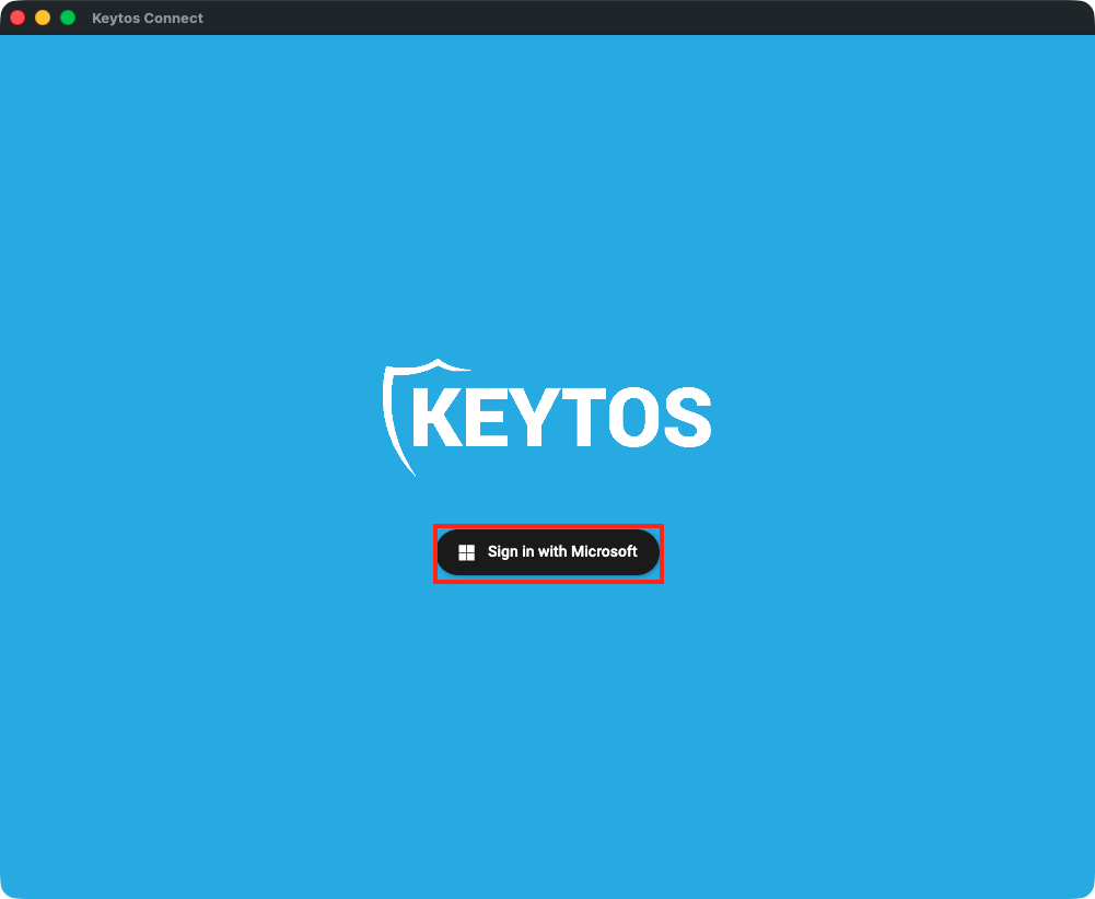 Keytos Connect integrates with Entra ID accounts for login.