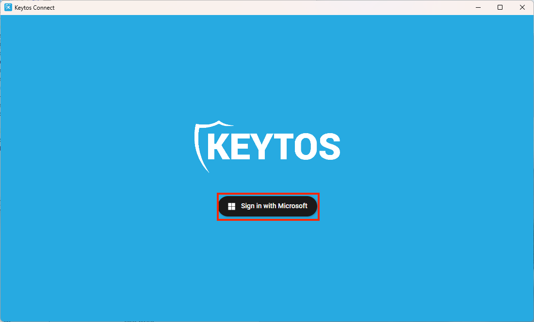 Keytos Connect integrates with Entra ID accounts for login.