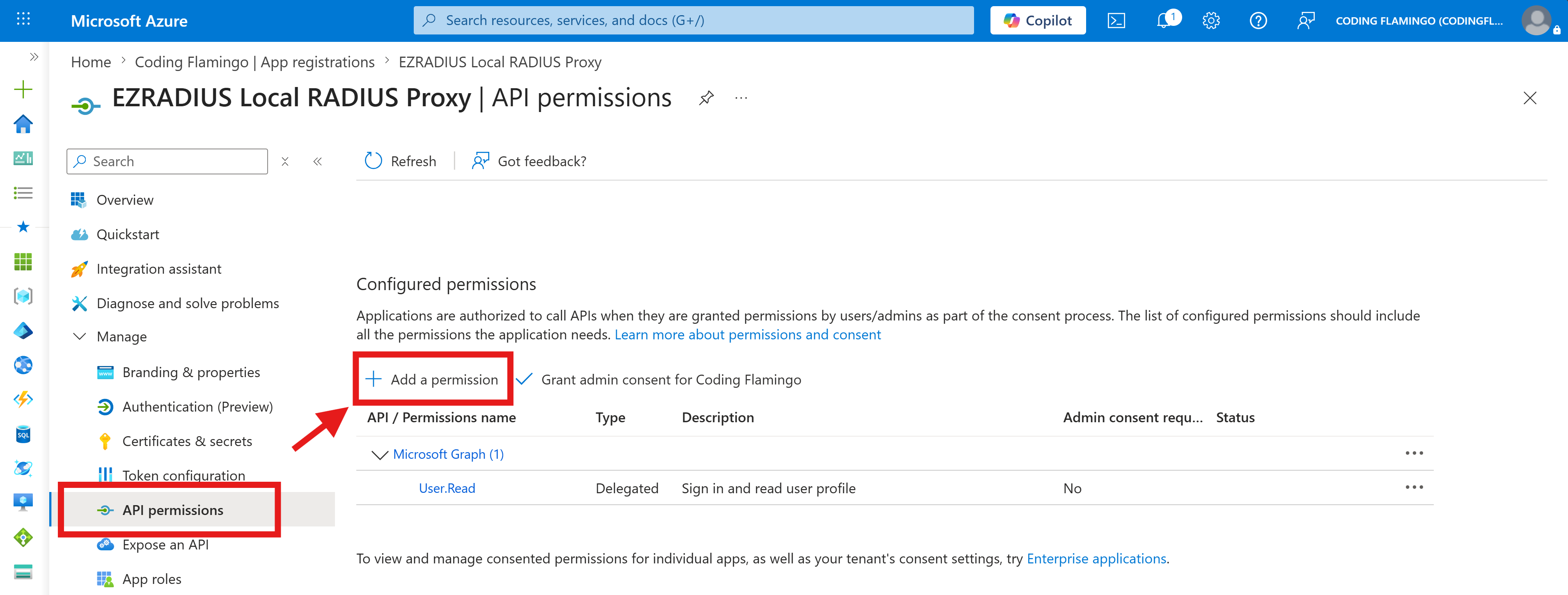 API Permissions for Entra ID Application
