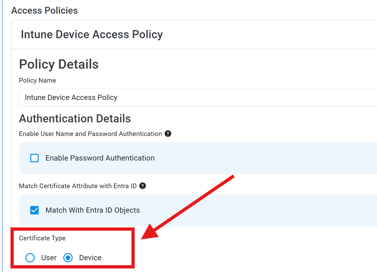 Verify your Intune certificate type in Keytos Shield