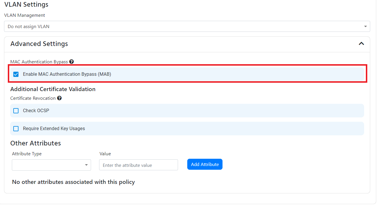 Cloud RADIUS Enable MAC Address Bypass